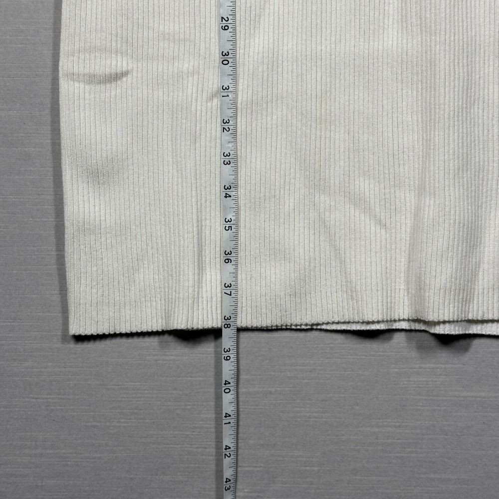 Lita Ciara Dress Womens Large White Casual Buttons Ribbed Quite Luxury Chic - Picture 8 of 10